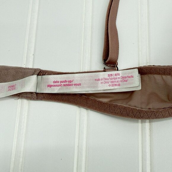 PINK Women Bra 32B Pink Date Push Up Underwired Adjustable Straps - Picture 4 of 5